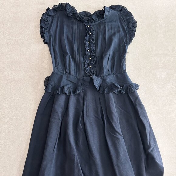 Marc by Marc Jacobs Navy Ruffle Dress ASO Alice Cullen - Picture 3 of 8